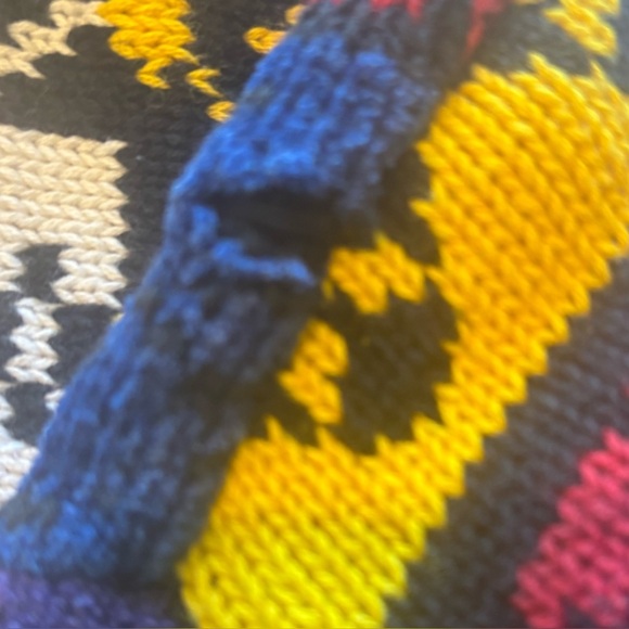 VINTAGE ESPRIT Color-block Bright Pattern Oversized Sweater 80s 90s Large - Picture 4 of 10